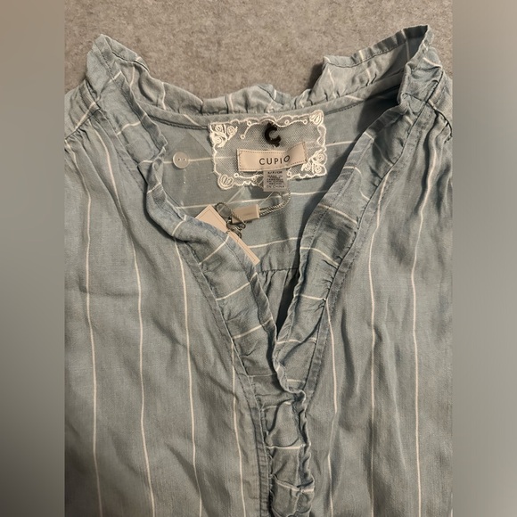 NWT Cupio chambray sleeveless button up blouse size S - Picture 9 of 10